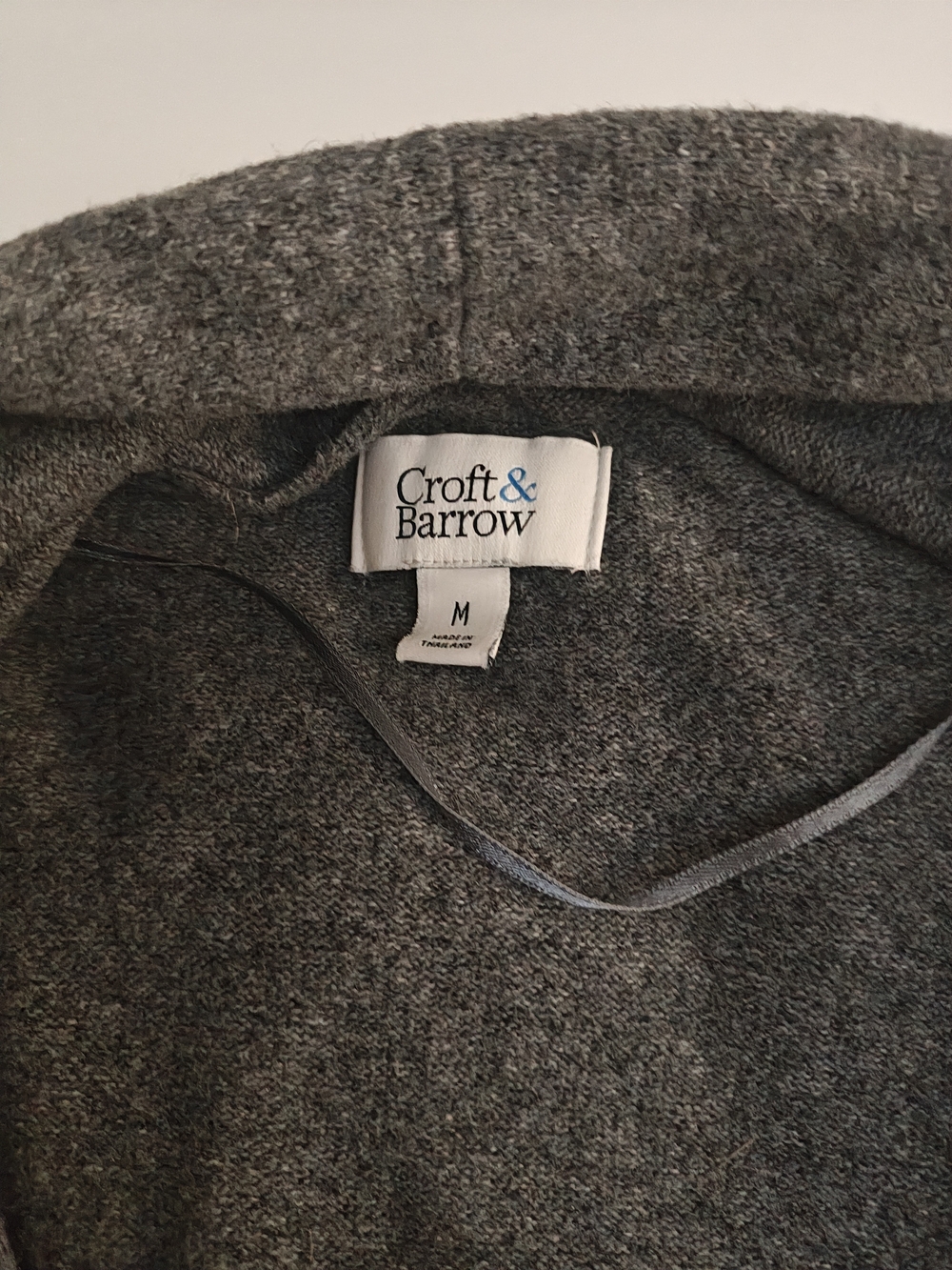 croft & barrow Heather Charcoal Open-Front Cardigan medium - Picture 3 of 5